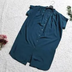 7-IDconcept. ロングブラウス チュニック グリーン F ゆったりのサムネイル