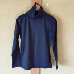 黒　タートルネック　裏毛 長袖 Tシャツ M