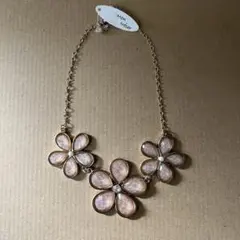 フラワーネックレス　ピンク