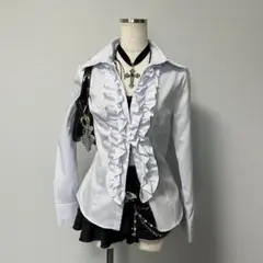 ダークコア y2k 海外ガール マクブリング ゴシック フリル ブラウス