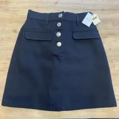 黒 ボタン付き ミニスカートのサムネイル