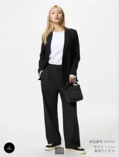2025年春 ユニクロ タックワイドパンツ ブラック