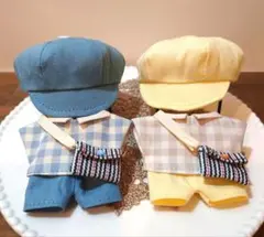 ぬい服　キャスケット＆シャツ＆パンツ（ポシェット付）ぬいパルサイズ