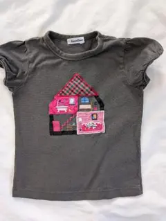 familiar 家の刺繍 Tシャツ グレー　120cm
