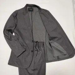 美品 ナノユニバース ストレッチ セットアップ スーツ XL チャコール