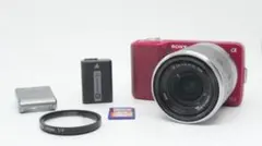 E2205】 SONY α NEX-3 / 18-55 3.5-5.6 レッド - メルカリ