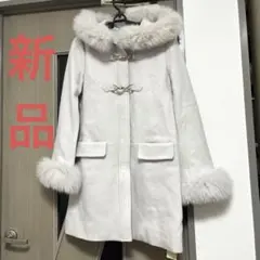 グレー ダッフルコート S ファー付き