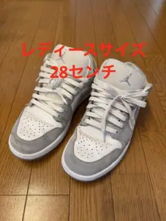 NIKE ジョーダン1 ウルフグレー レディース 28cm スニーカー