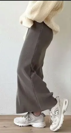 wee9s　プリーツロングスカート ロング　アッシュグレー