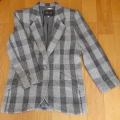 グレー チェック柄 テーラードジャケット