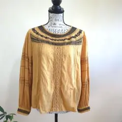 刺繍付き　イエロー　チュニック　Ｌサイズ