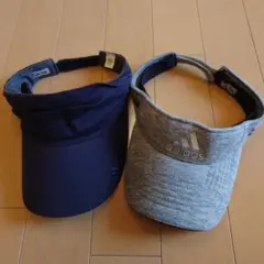 adidas ネイビー グレー ゴルフキャップ2セット