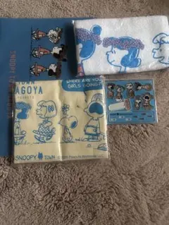 スヌーピータウン名古屋パルコ限定　グッズ4点セット ノベルティタオル付き