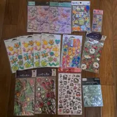 海外購入立体シール他15枚セット ハローキティ蝶 花 サンダル　ごほうびシール