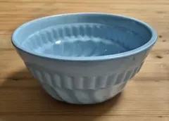 【希少・ヴィンテージ】ローラアシュレイ ねじりリブ 深型大鉢ボウル 水色のサムネイル