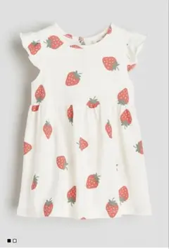 H&M いちご柄フリル袖ワンピース