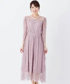 結婚式ドレス　お呼ばれドレス　パーティードレス　フォーマル　レースワンピース