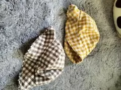 チェック柄コットンハット2点セット