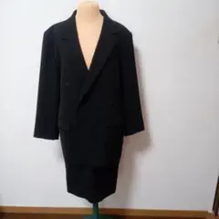 ブラック ダブルブレスト ジャケット スカートセットアップ