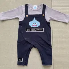 ドラクエベビー＆キッズ 長袖ロンパースサロペット風　80サイズ　スライム