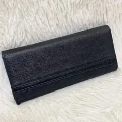 美品✨MOUSTACHE ムスタッシュ　長財布　二つ折り　レザー　黒