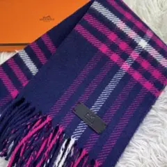 週末値下げ美品　HERMESエルメスカシミヤマフラーHチェック柄 楽天市場】エルメス チェック柄 マフラー カシミヤ レディース