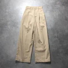 WQ484●BASEMENTonline：リネン紺タックパンツ●M～L●