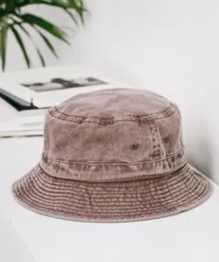 ニューハッタン ピグメントダイバケットハット S/M ダークブラウン 帽子