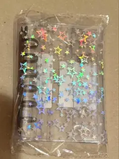 シール帳 A7 クリア　バインダー キラキラ 星柄