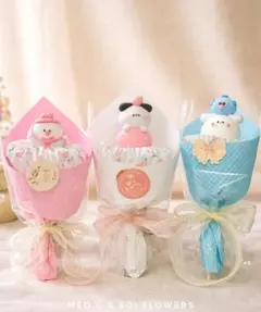 ハンドメイド】フラワーブーケ3束セット｜枯れない花｜卒業・送別ギフトに