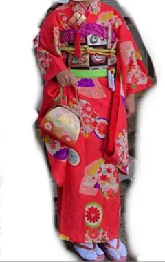 最終値引き七五三 アンティーク 〜7歳 着物 手結び帯セット