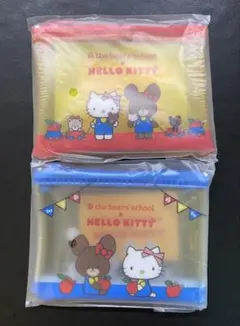 くまのがっこう×ハローキティ コラボ クリアフラットポーチS 2つセット