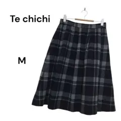 ​Te chichi テチチ チェック柄 スカート ウール混 プリーツ M 美品