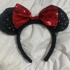 ミニーマウス風スパンコールカチューシャ