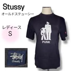 希少 Stussy 半袖 オールド PUNK 黒 紺タグ90s シングルステッチ