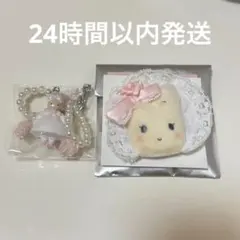 マロンクリーム ホワイトフリル シークレット ストラップ ヘアクリップ