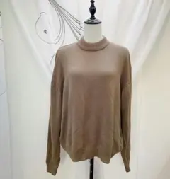 モノマート モカ茶 クルーネック ニットセーター 長袖 М