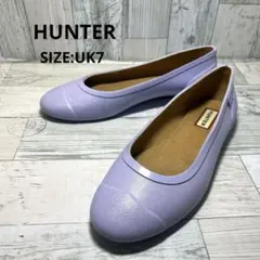 ハンター HUNTER フラットシューズ レインシューズ パープル レディース