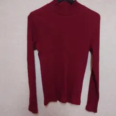 UNIQLO 赤 リブ編み 長袖ニット S