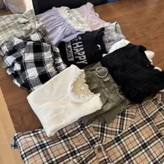 女の子 子供服セット120 長袖 半袖 スカート パンツ ワンピース キュロット