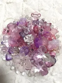 手染めビーズ　まとめ売り　135g ピンクパープル