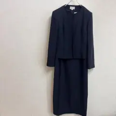 東京ソワール　レディース　ノーカラージャケットワンピース　セットアップ　9号　M