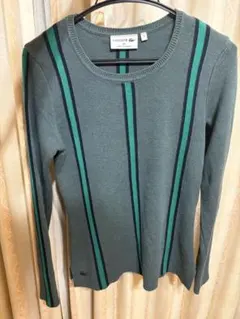 LACOSTE フランス製 長袖ニット セーター グリーン