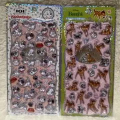 【即日匿名発送】101匹わんちゃん バンビ プチドロップステッカー 2種