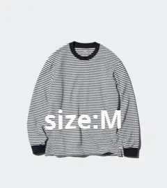 ユニクロ　エアリズムコットンボーダーTシャツ【M】