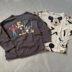 ミッキーマウス 長袖カットソー 2枚セット 100cm
