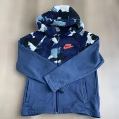 Nike フリース　パーカー　フード付き アウター　ネイビー　迷彩