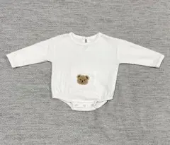 ワッフル素材ロンパース