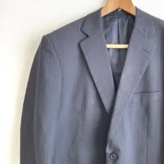 メンズ　スーツジャケットのみ黒 ストライプ