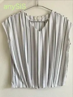 anySiS ストライプブラウス 夏用 涼しい ノンアイロン 美品